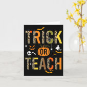 Leopard Trick of Teach Halloween School Herfst Aut Kaart (Gele Bloem)