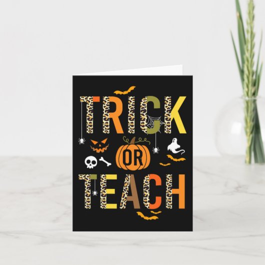 Leopard Trick of Teach Halloween School Herfst Aut Kaart (Voorkant)
