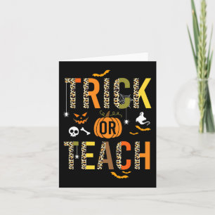 Leopard Trick of Teach Halloween School Herfst Aut Kaart