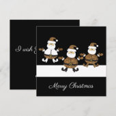 Leopard Triple Santa Snow On Black Illustration (Voorkant / Achterkant)