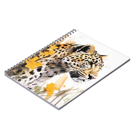 Leopard Tussen Bloemen Notitieboek Journal (Linkerzijde)