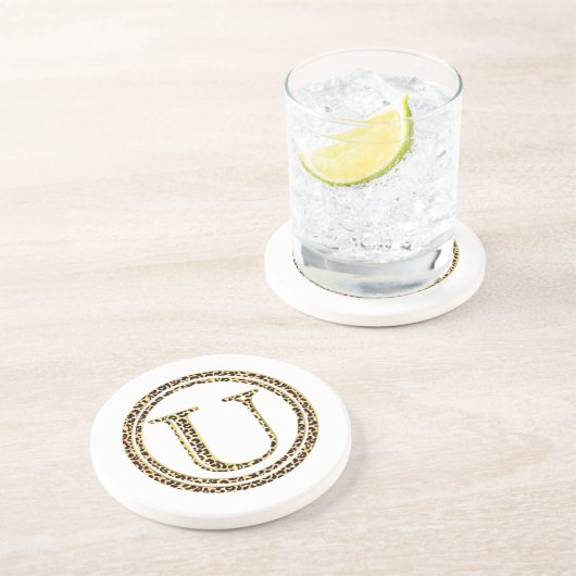 Leopard U Zandsteen Onderzetter (Zijkant)