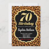 Leopard-uitnodiging voor dierlijke afdruk kaart (Voorkant)