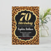 Leopard-uitnodiging voor dierlijke afdruk kaart (Staand voorkant)