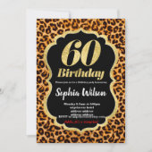 Leopard-uitnodiging voor dierlijke afdruk kaart (Voorkant)