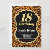 Leopard-uitnodiging voor dierlijke afdruk kaart (Voorkant)