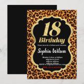 Leopard-uitnodiging voor dierlijke afdruk kaart (Voorkant / Achterkant)
