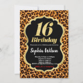 Leopard-uitnodiging voor dierlijke afdruk kaart (Voorkant)