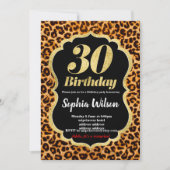 Leopard-uitnodiging voor dierlijke afdruk kaart (Voorkant)