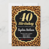 Leopard-uitnodiging voor dierlijke afdruk kaart (Voorkant)