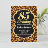 Leopard-uitnodiging voor dierlijke afdruk kaart (Staand voorkant)