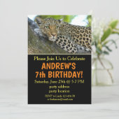 Leopard-uitnodiging voor verjaardag Safari Kaart (Staand voorkant)