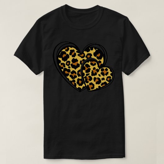 Leopard Valentine Day Cheetah Graphic Hearts Premi T-shirt (Design voorkant)