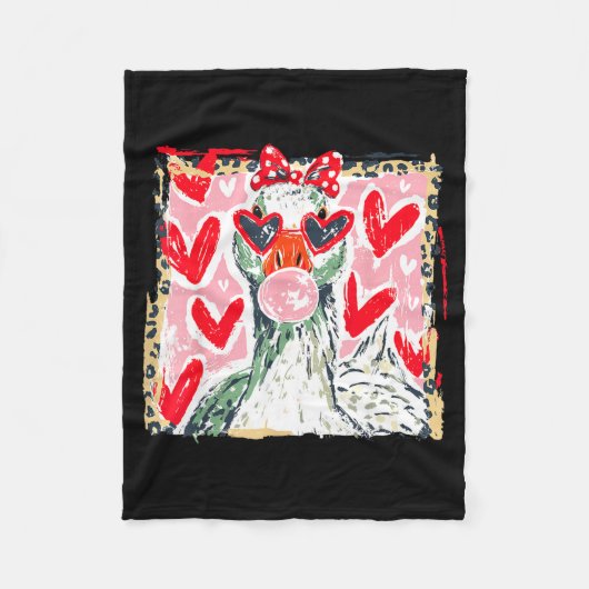 Leopard Valentine's Day Goose Cute Animal Couple M Fleece Deken (Voorkant)