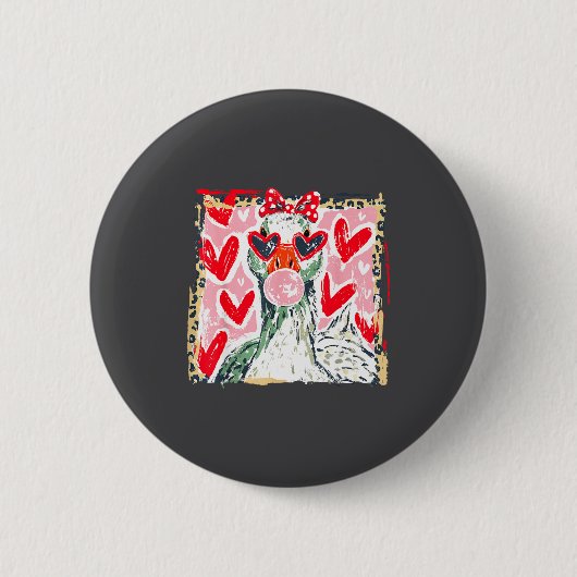 Leopard Valentine's Day Goose Cute Animal Couple M Ronde Button 5,7 Cm (Voorkant)