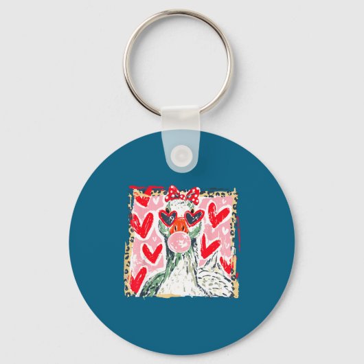 Leopard Valentine's Day Goose Cute Animal Couple M Sleutelhanger (Voorkant)
