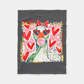 Leopard Valentine's Day Goose Funny Cute Goose Hun Fleece Deken (Voorkant)