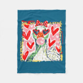 Leopard Valentine's Day Goose Funny Cute Goose Hun Fleece Deken (Voorkant)