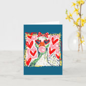 Leopard Valentine's Day Goose Funny Cute Goose Hun Kaart (Gele Bloem)