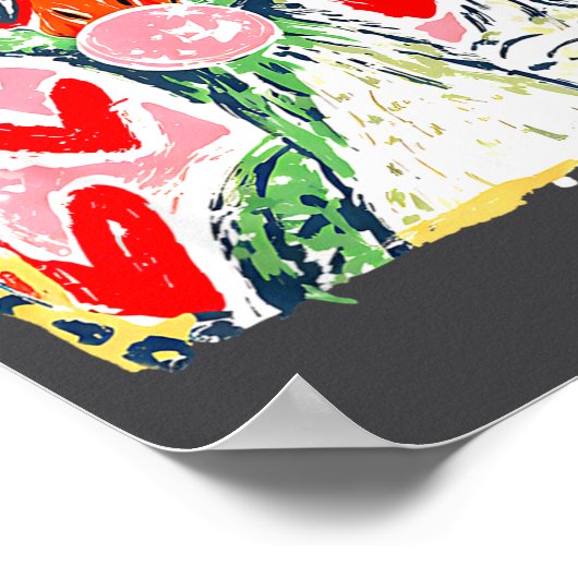 Leopard Valentine's Day Goose Funny Cute Goose Hun Poster (Hoek)