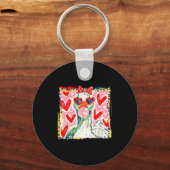 Leopard Valentine's Day Goose Funny Cute Goose Hun Sleutelhanger (Voorkant)