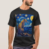 Leopard - Van Gogh Style Starry Night Funny Graphi T-shirt (Voorkant)