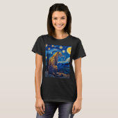 Leopard - Van Gogh Style Starry Night Funny Graphi T-shirt (Voorkant volledig)