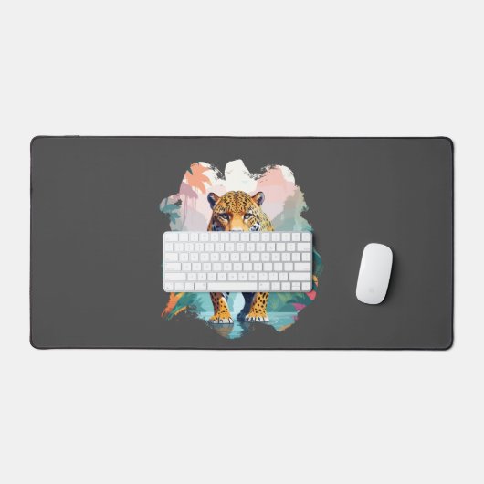 Leopard Vector Art Animal in de majestueuze Natuur Bureaumat (Keyboard & Muis)
