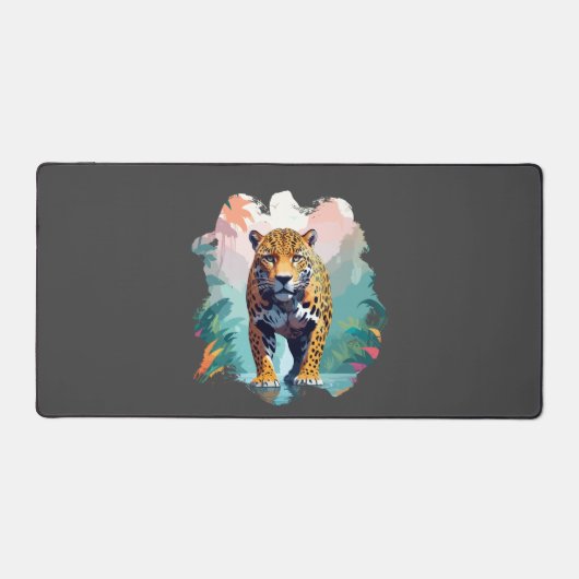 Leopard Vector Art Animal in de majestueuze Natuur Bureaumat (Voorkant)