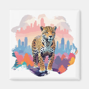 Leopard Vector Art Animal in de majestueuze Natuur Magneet