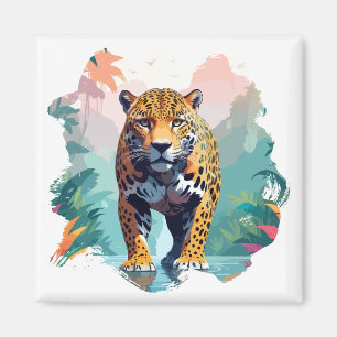 Leopard Vector Art Animal in de majestueuze Natuur Magneet