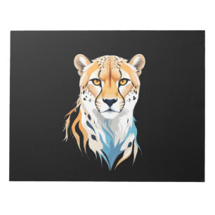 Leopard vectorkunst met levendige kleuren notitieblok