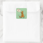 Leopard verliest vlekken - ik denk dat het stress vierkante sticker (Tas)