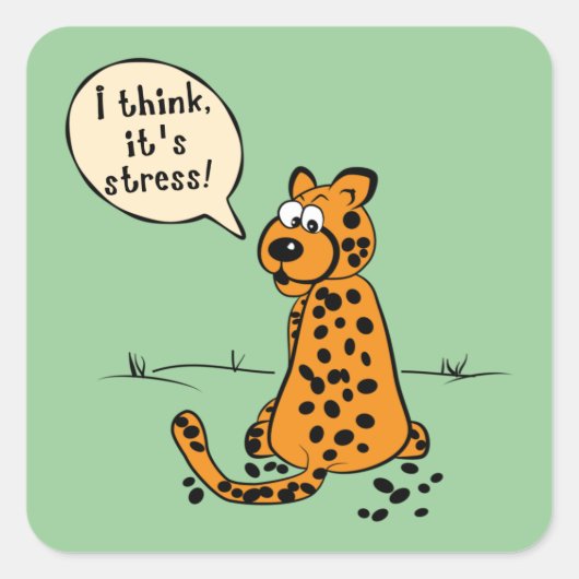 Leopard verliest vlekken - ik denk dat het stress vierkante sticker (Voorkant)