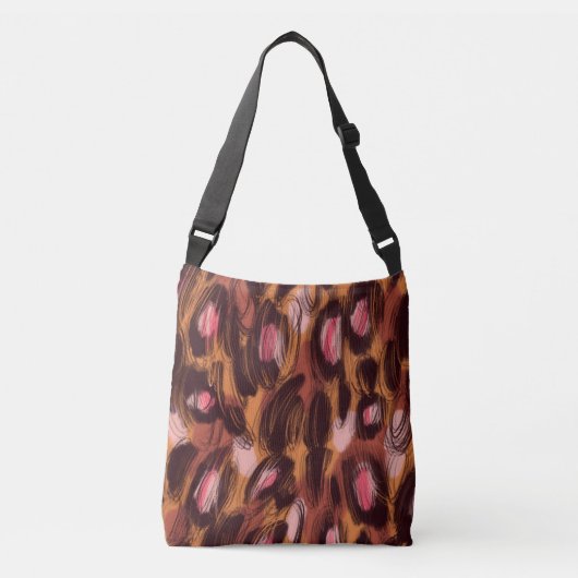 Leopard Vlekken Afrikaans Dierenpatroon Crossbody Tas (Voorkant)