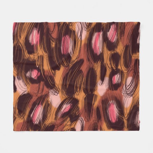 Leopard Vlekken Afrikaans Dierenpatroon Fleece Deken (Voorkant (Horizontaal))