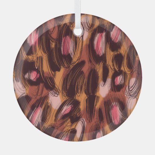 Leopard Vlekken Afrikaans Dierenpatroon Glas Ornament (Voorkant)
