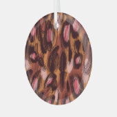 Leopard Vlekken Afrikaans Dierenpatroon Glas Ornament (Voorkant links)
