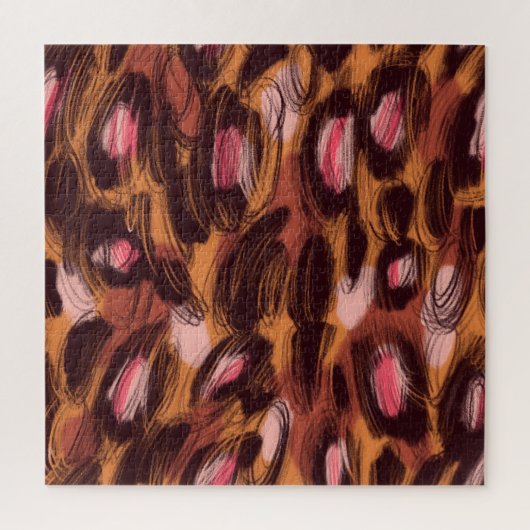 Leopard Vlekken Afrikaans Dierenpatroon Legpuzzel (Verticaal)