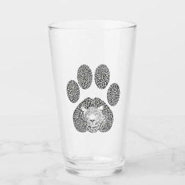 Leopard-voetafdruk. Glas
