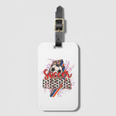 Leopard Voetbal Mama Bliksem Sport Moeder Bagagelabel (Voorkant (verticaal))