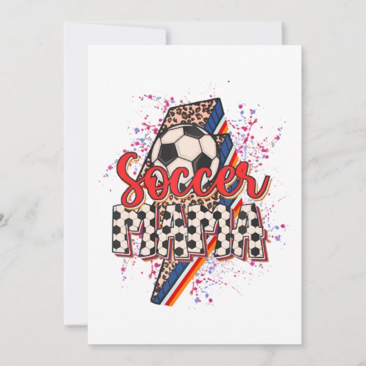 Leopard Voetbal Mama Bliksem Sport Moeder Kaart (Voorkant)