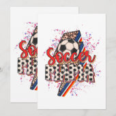Leopard Voetbal Mama Bliksem Sport Moeder Kaart (Voorkant / Achterkant)