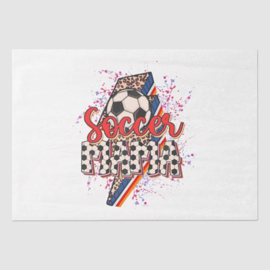 Leopard Voetbal Mama Bliksem Sport Moeder Tissuepapier (Voorkant)