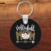 Leopard Volleyball Ma Fun Ball Mam Moederdag G Sleutelhanger (Voorkant)