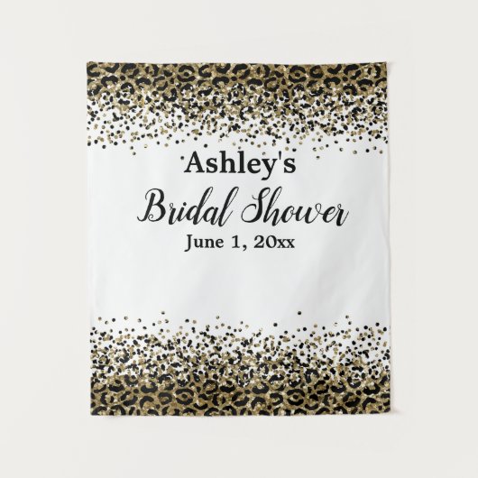 Leopard Vrijgezellenfeest Achtergrond Foto Booth P Wandkleed (Voorkant)