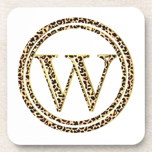 Leopard W Bier Onderzetter (Voorkant)