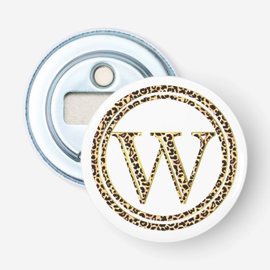 Leopard W Button Flesopener (Voorkant)