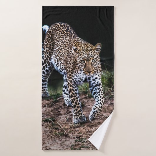 LEOPARD WALKING IN WILD BADHANDDOEK (Badhanddoek)