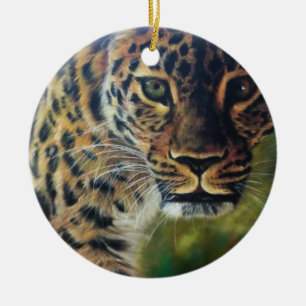 Leopard Walking op Sunset Keramisch Ornament